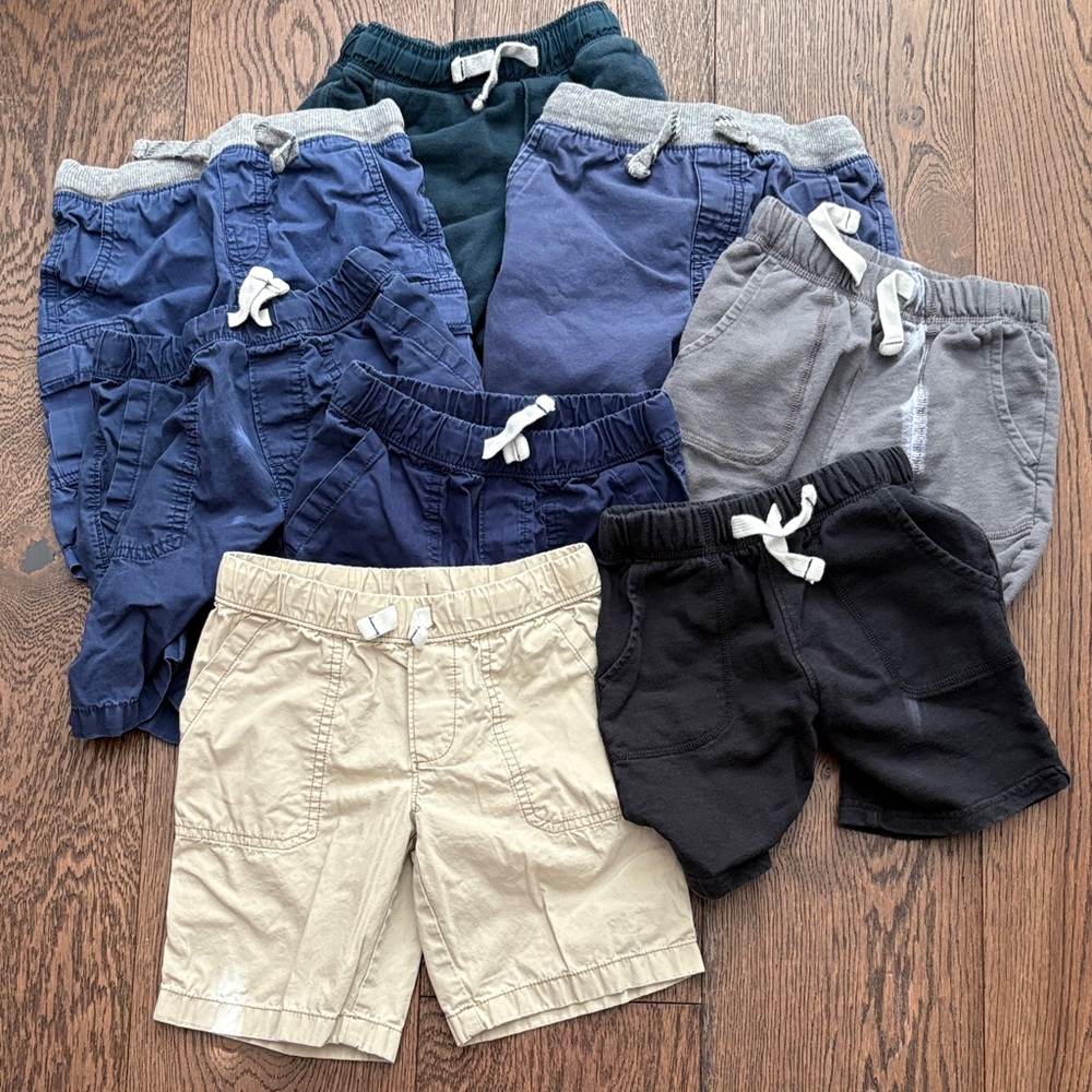 Kids Casual Shorts Set - Blue, Gray, Black, Tan